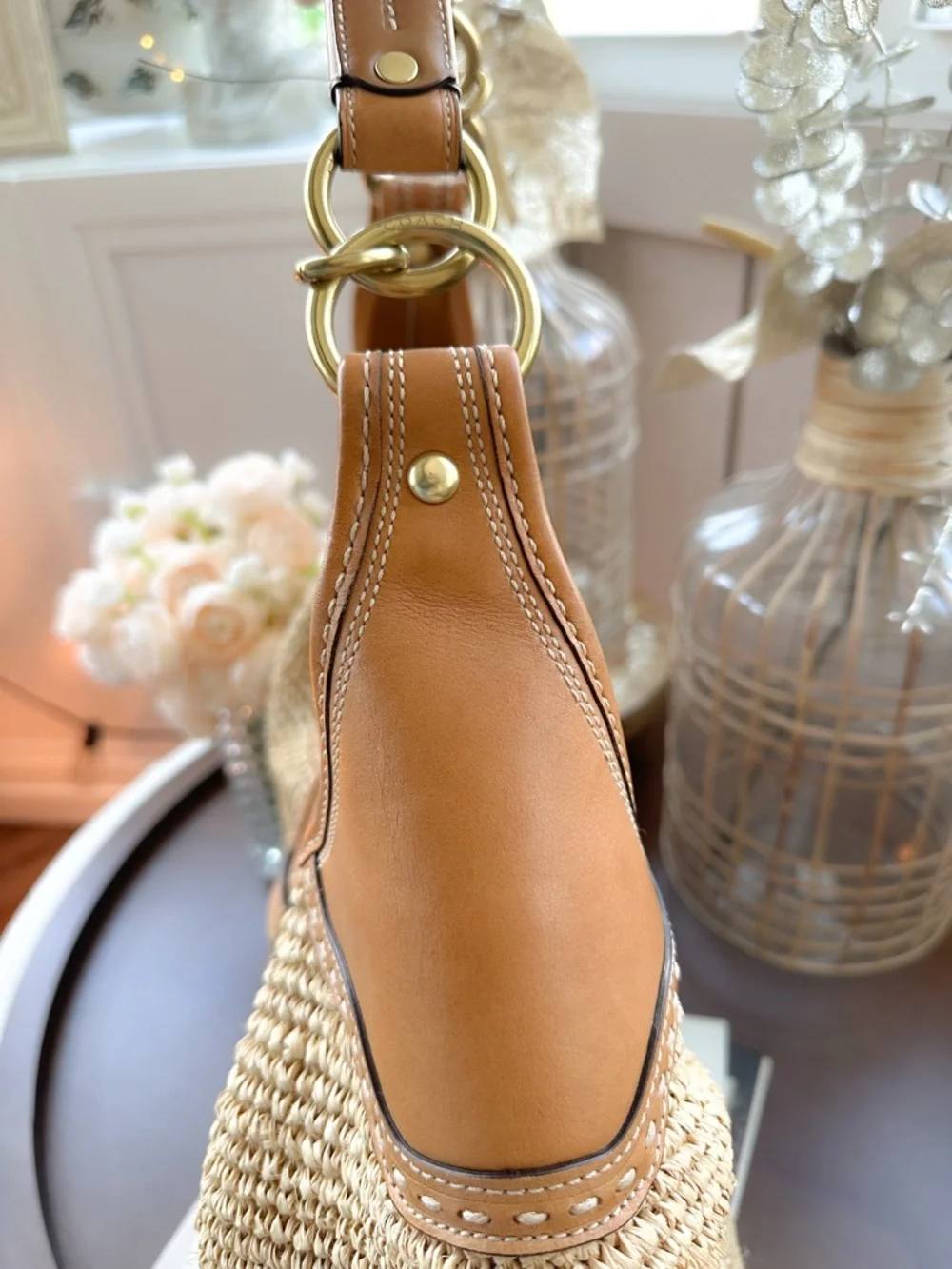 Coach Bleeker Straw Millie XL Tote Bag | F13374 - Picture 10 of 17